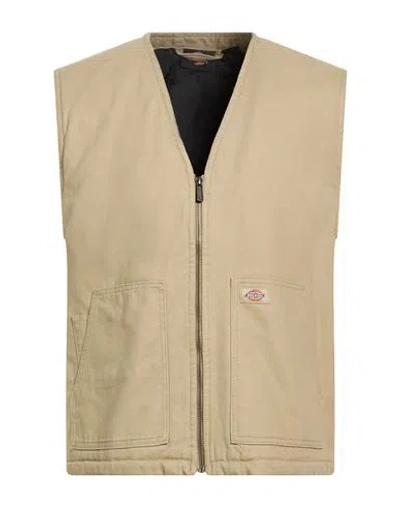 Dickies Man Vest Beige Size L Cotton In Brown