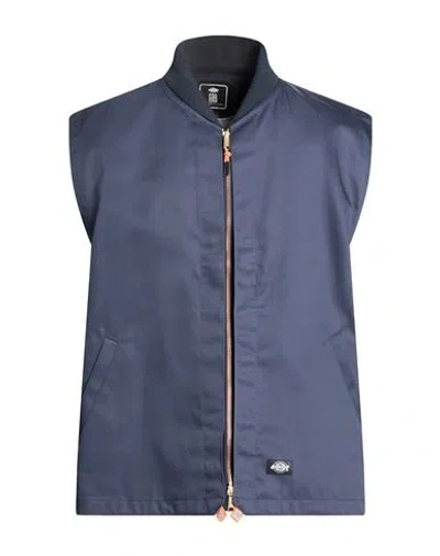 Dickies Man Vest Navy Size S Polyester, Cotton In Blue
