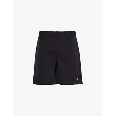 Dickies Mens Black Fincastle Logo-patch Shell Shorts