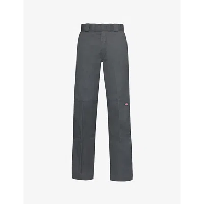 Dickies Mens Charcoal Grey Double-knee Elasticated-waist Straight-leg Woven Trousers