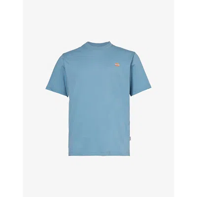 Dickies Mens Coronet Blue Mapleton Brand-print Cotton-jersey T-shirt