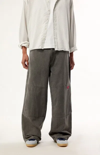 Dickies Men's Gray Double Knee Loose Straight Jeans