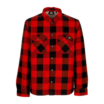 Dickies Men's Sherpa Lined Padded Shirt Sacramento Red