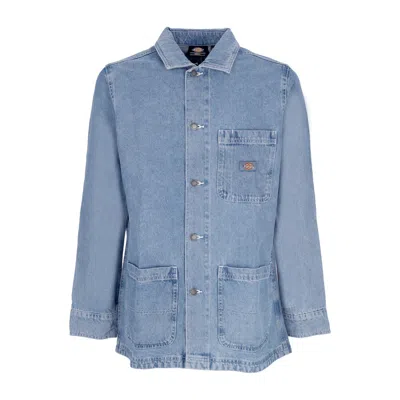Dickies Men's Workwear Jacket Denim Chore Coat Light Wash