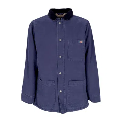 Dickies Men's Workwear Jacket Duck Canvas Chore Coat Stone Washed Navy