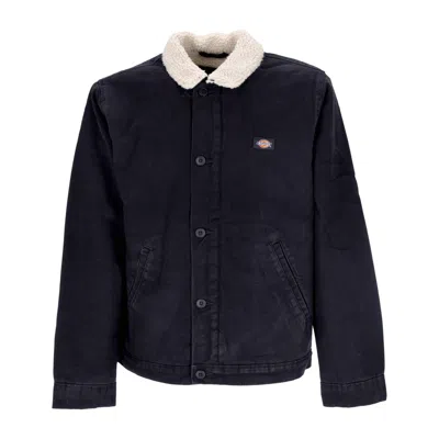 DICKIES MEN'S WORKWEAR JACKET DUCK CANVAS DECK JACKET STONE WASHED BLACK