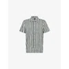 Dickies Mens Iceberg Green Multi Stripe Work Patch-pocket Woven Shirt In Iceberg Green