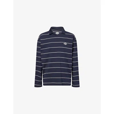 Dickies Mens Night Sky Summerdale Striped Cotton Rugby Top In Black