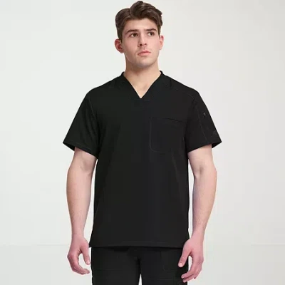 Dickies Mens V Neck Short Sleeve Scrub Top In Black
