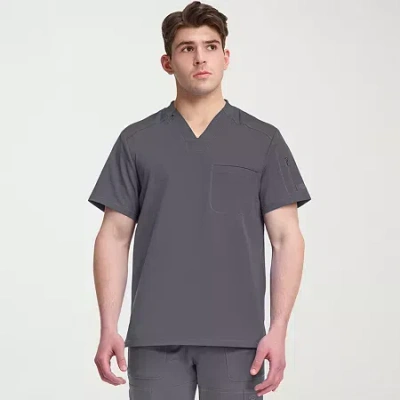 Dickies Mens V Neck Short Sleeve Scrub Top In Gray