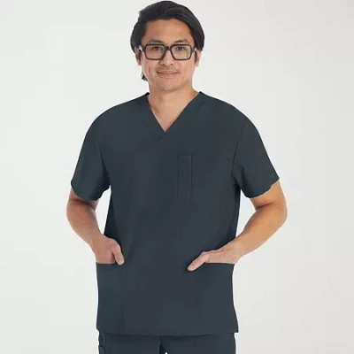 Dickies Mens V Neck Short Sleeve Scrub Top In Gray
