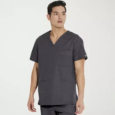 Dickies Mens V Neck Short Sleeve Scrub Top In Blue