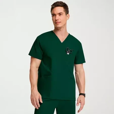 Dickies Mens V Neck Short Sleeve Scrub Top In Green