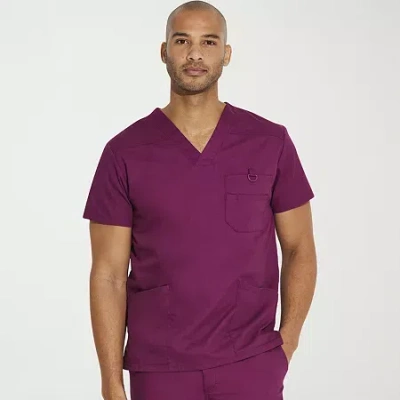 Dickies Mens V Neck Short Sleeve Scrub Top In Purple