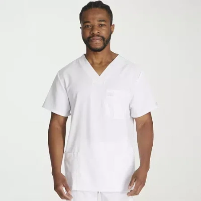 Dickies Mens V Neck Short Sleeve Scrub Top In White