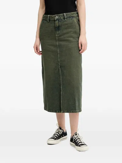 Dickies Midi Denim Skirt In Green
