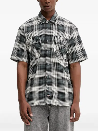 Dickies Mike Anderson Plaid Chest-pocket Shirt In White