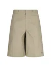 Dickies Polyester Blend Knee Length Shorts With Waist Belt Loops In Beige