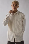 Dickies New Hickory Stripe Long Sleeve Shirt In Oyster, Men's At Urban Outfitters In Gray