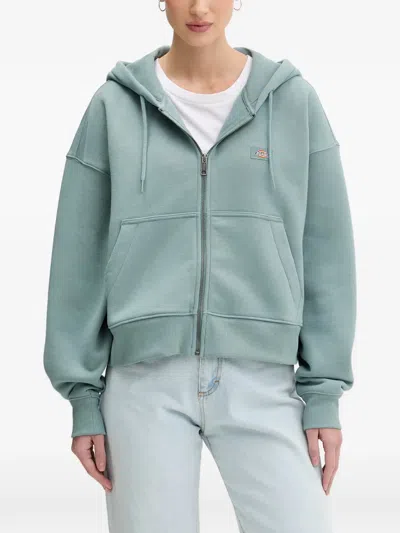 Dickies Oakport Logo-patch Zip-up Hoodie In Green