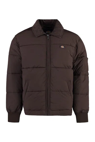 Dickies Overbrook Eisenhower Full Zip Down Jacket In Brown