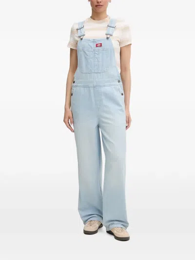 Dickies Patch-pocket Denim Dungarees In Blue