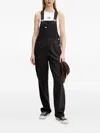 Dickies Pinstripe Cotton Dungarees In Black
