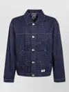 Dickies Pleated Denim Jacket Front Pockets Stitching In Blue