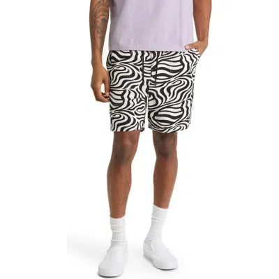 Dickies Print Cotton Twill Shorts In Black/white