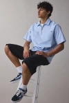 Dickies Ranch Quarter Zip Short Sleeve Shirt Top In Skyway, Men's At Urban Outfitters In Skyway