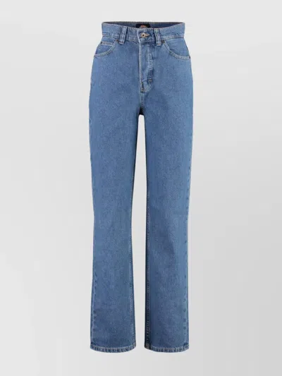 Dickies Regular Jeans With Back Patch Pockets In Blau