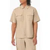 Dickies Riverbend Short Sleeve Button-up Work Shirt In Desert Sand