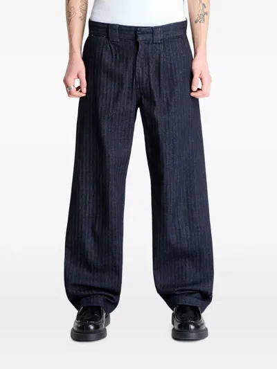 Dickies Selvedge Herringbone-denim Trousers In Blue