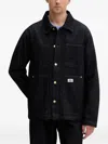 Dickies Selvedge Herringbone-pattern Denim Jacket In Black