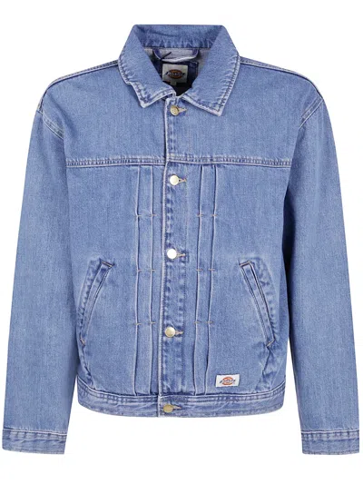 Dickies "selvedge Pleated" Denim Jacket In Blue