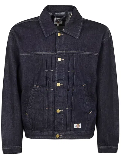 Dickies "selvedge Pleated" Denim Jacket In Blue