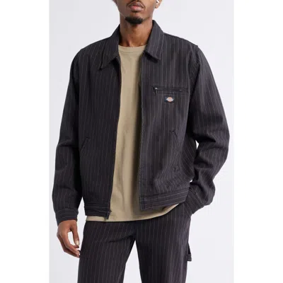 Dickies Service Stripe Cotton Canvas Painter's Jacket In Black