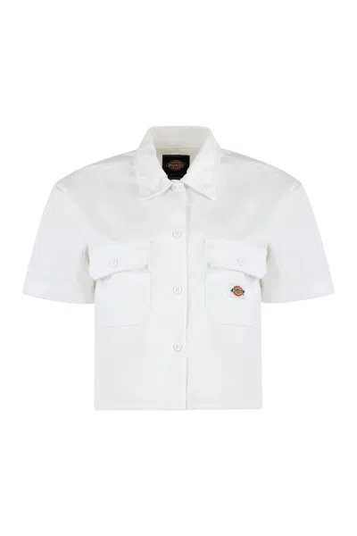 Dickies Short Sleeve Cotton Blend Shirt In White