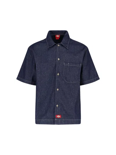 Dickies Short-sleeve Logo-patch Shirt In Blue