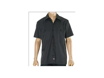Dickies Short Sleeve Work Shirt Men's Short Sleeve Button Up Charcoal: Md In Black