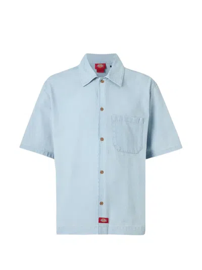 Dickies Short-sleeve Buttoned Shirt In Blue