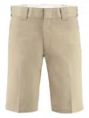 Dickies Slim Fit Cotton Blend Shorts With Pockets In Neutral