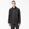 Dickies Stonewashed Duck Unlined Chore Coat In Black