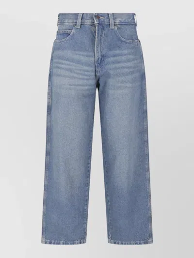 Dickies Straight Denim Trousers Belt Loops Pockets In Blue