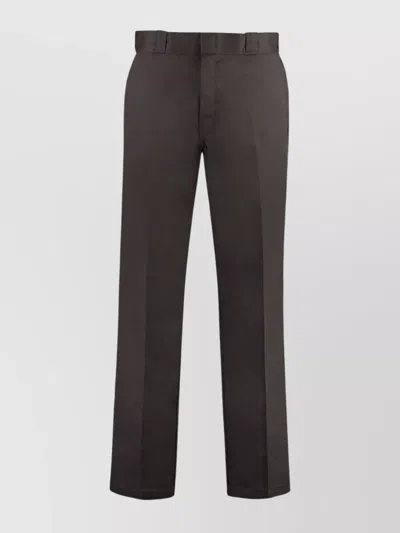 Dickies Straight Leg Cotton-blend Trousers In Brown
