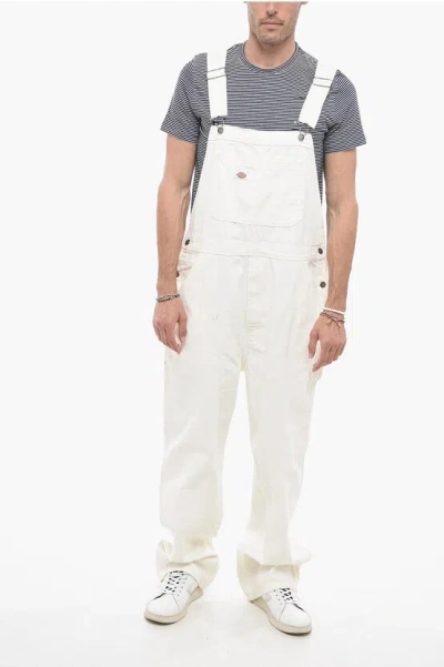 Dickies Straight Leg Solid Color Utility Jumpsuit In White