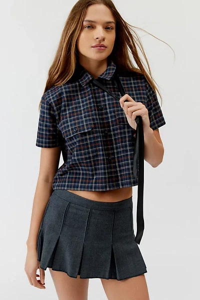 Dickies Surry Short Sleeve Button-down Shirt In Dark Blue, Women's At Urban Outfitters