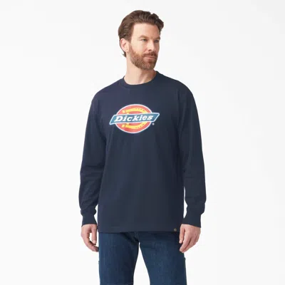 Dickies Tri-color Logo Graphic Long Sleeve T-shirt In Blue