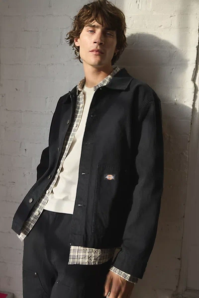 Dickies Unlined Canvas Button-down Jacket In Black, Men's At Urban Outfitters