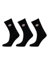 Dickies Valley Grove Logo-detail Socks (pack Of Three) In Black